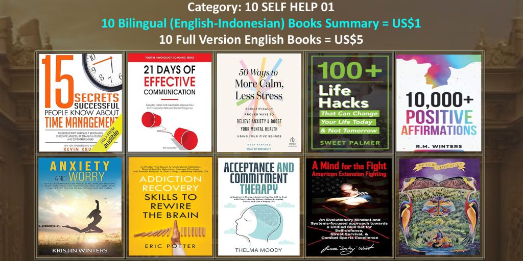 book summaries, bilingual e-books, 10 books bundle SELF HELP category to save your time and save money